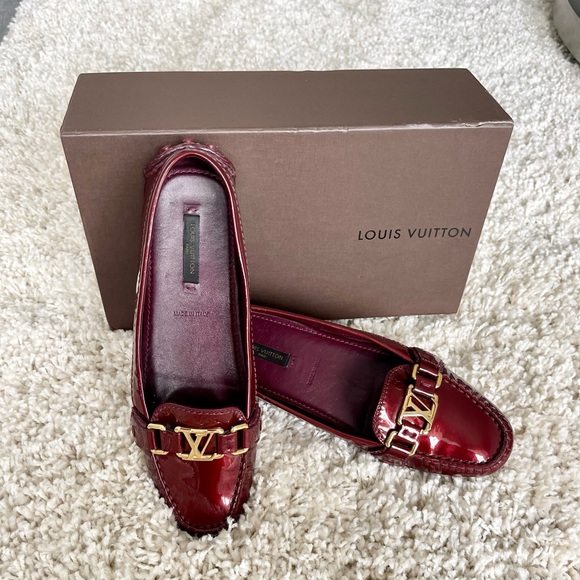 Louis Vuitton Burgundy Amarante Vernis Leather Oxford Loafers with original box - Picture 2 of 7